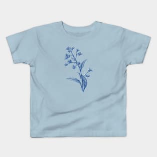 Forget-me-nots Blue Flower Botanical Illustration Kids T-Shirt